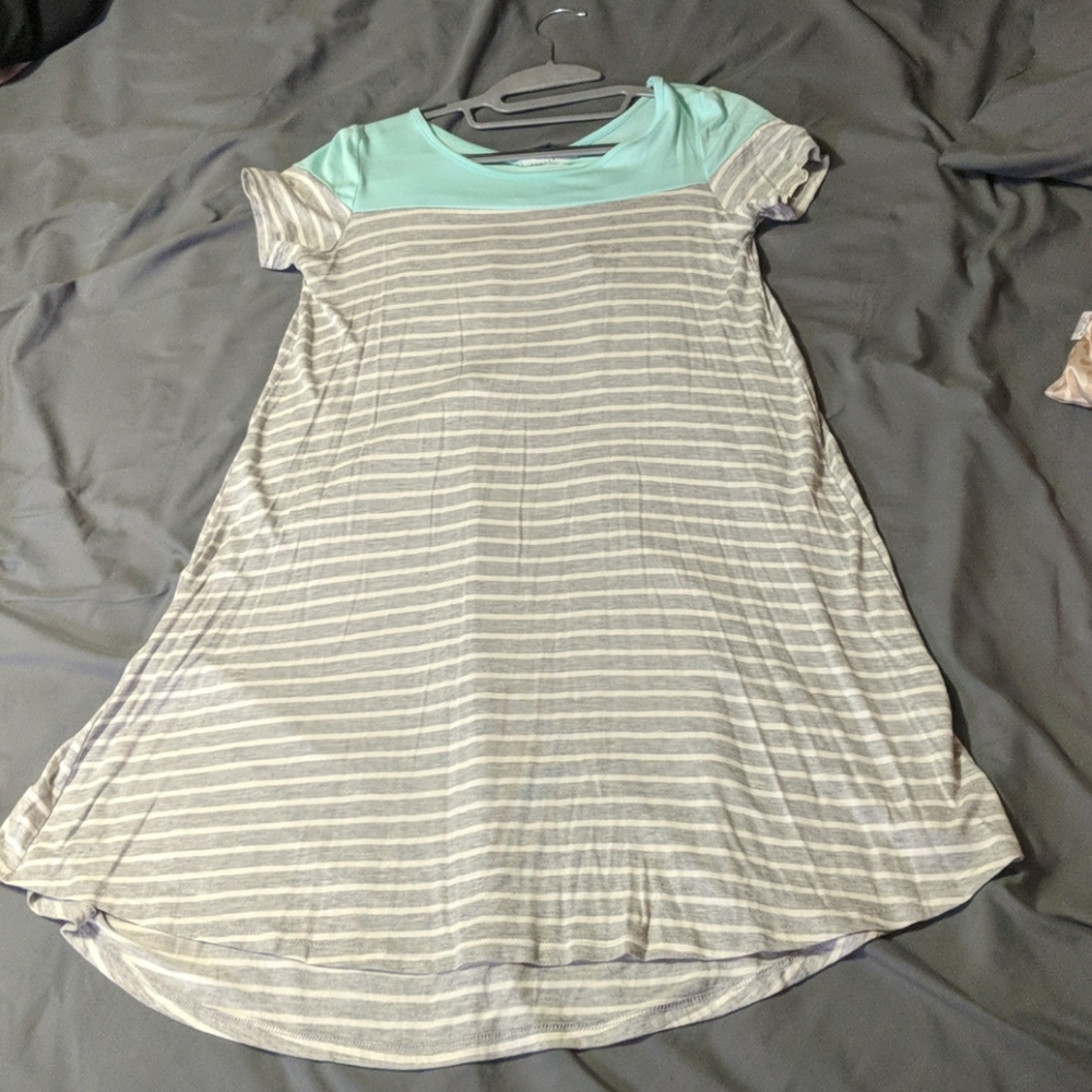 Color block striped Shirt dress